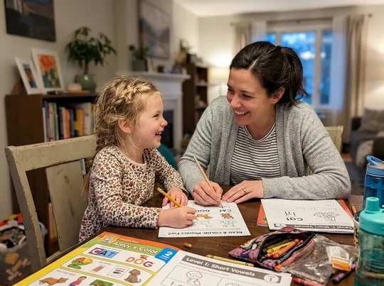 Papá e hijo compartiendo actividades de lectura juntos